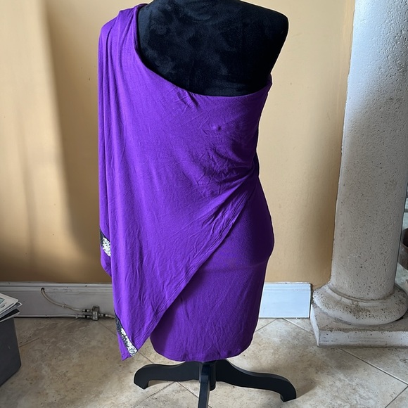 La Cite sequin one shoulder cape formal dress Size L - Picture 4 of 9